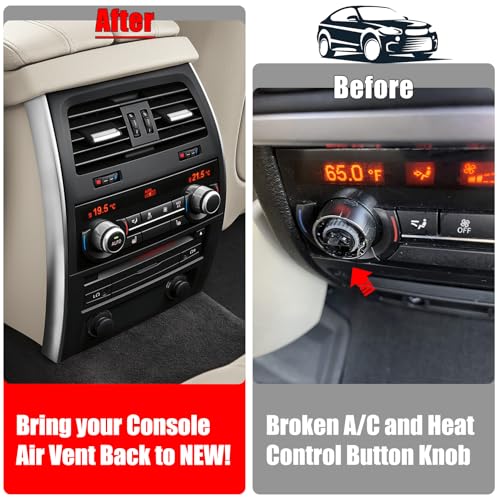 Jaronx Compatible with BMW AC Knob Buttons for 5F10 F11 6F12 F13 7F01 F02 X5 F15 X6 F16 Front ConsoleRear Air Condition Climate Control Knobs AC Button Replacement for BMW 61319393931 - Image 3