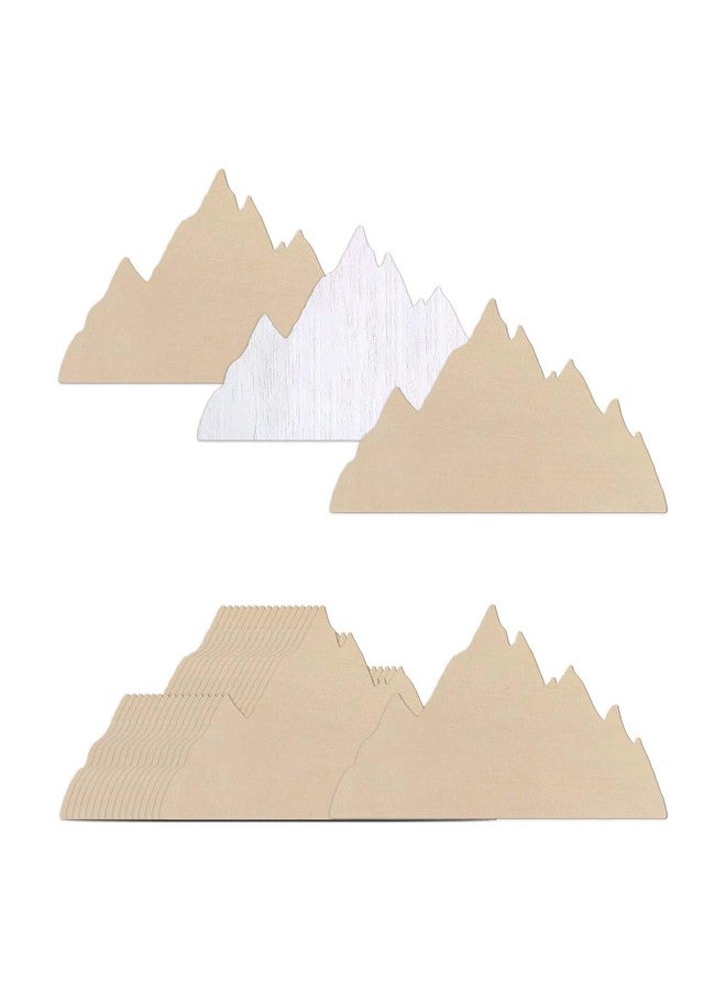 JANOU 20pcs Wooden Mountain Shaped DIY Craft Cutouts Mountains Unfinished Wood Tags Ornaments for Wedding Birthday Home Party Decoration - Image 1