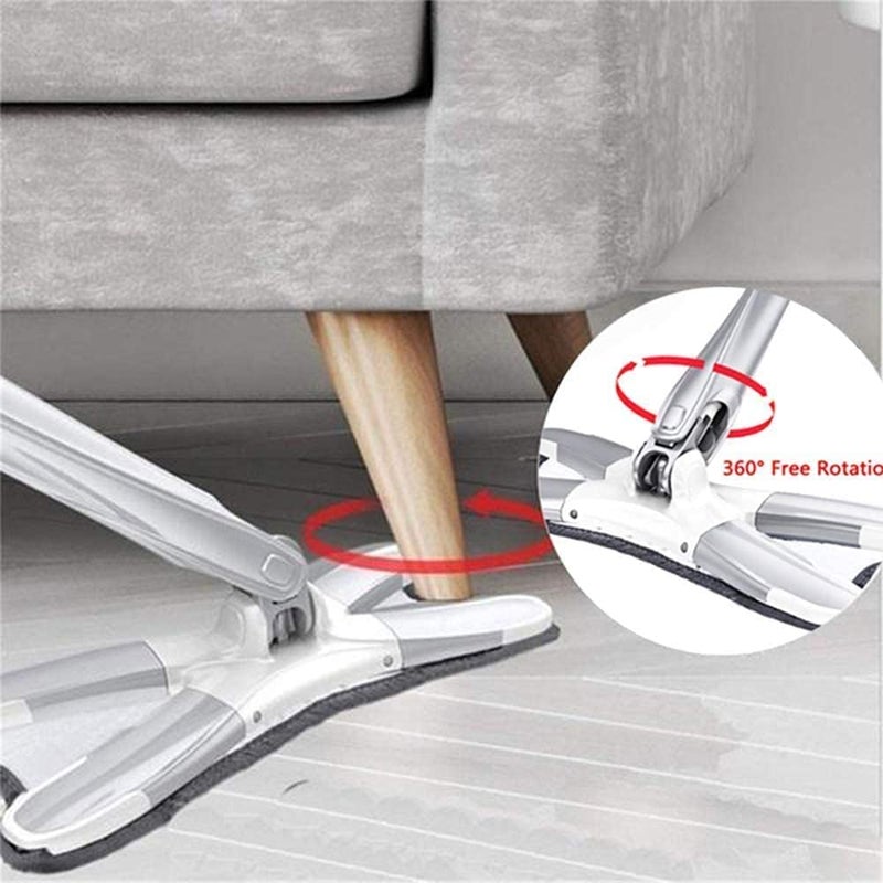 LA NEELJA XType Microfiber Mop for Floor Cleaning HandFree Wash Self Wringing Flat Mop 360 Degree DryWet Mop for Home Kitchen Hardwood Laminate Wood Tile Floors XType Microfiber Mop - Image 2