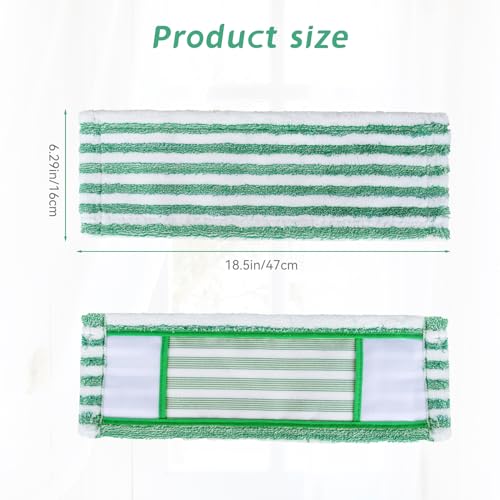 GreeSuit 6 Pack Microfiber Mop Pads Refills Compatible with Libman Wet & Dry Mop, Reusable & Washable, Green & White - Image 4