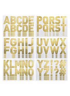 Excefore Large Letter Stickers 232 Pieces 24 Sheets, Big Font Alphabet Letter Number Stickers,  2.5 Inch Self Adhesive Letters Number Kit,  for  Art Crafts DIY Decors (Gold)  - Image 1