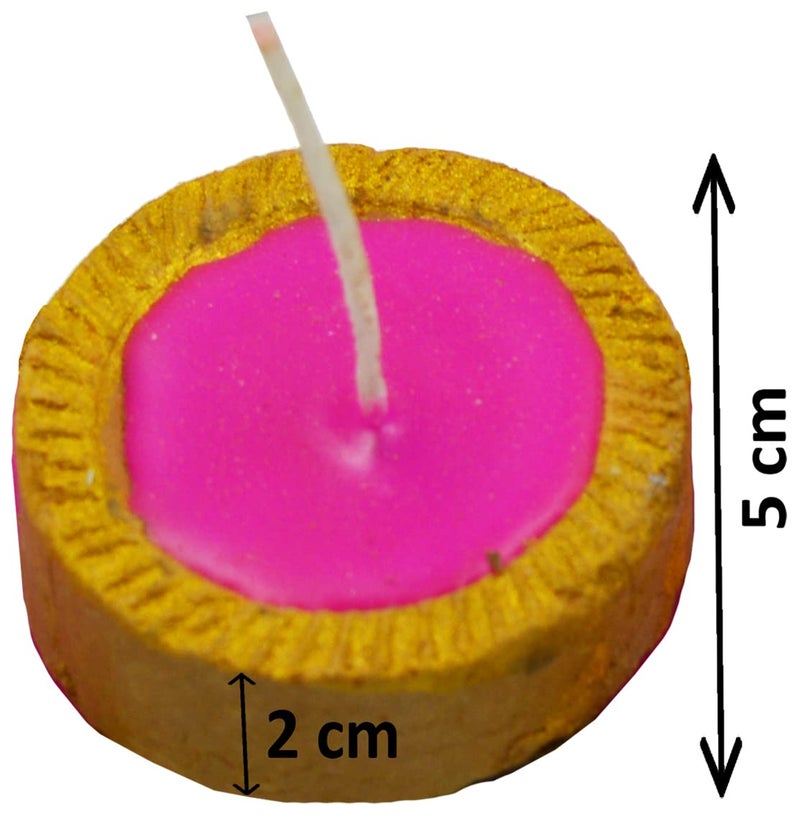 ME  YOU ME & YOU Diya for Diwali Decoration | Decorative Round Clay Diya for Diwali & Decoration | Multicolors Mitti ka Diya Wax Decorative Diya | Colorful Wax Diya - Image 2