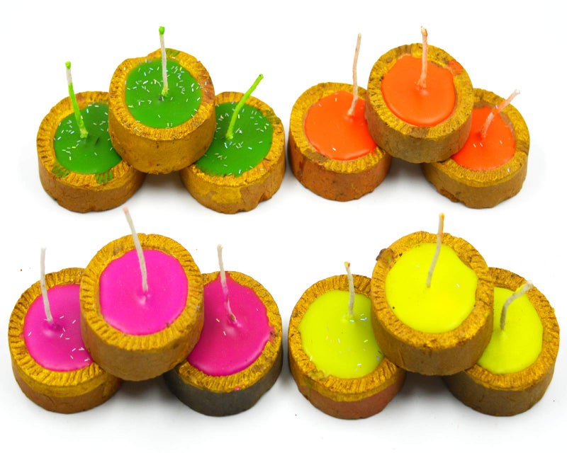 ME  YOU ME & YOU Diya for Diwali Decoration | Decorative Round Clay Diya for Diwali & Decoration | Multicolors Mitti ka Diya Wax Decorative Diya | Colorful Wax Diya - Image 3