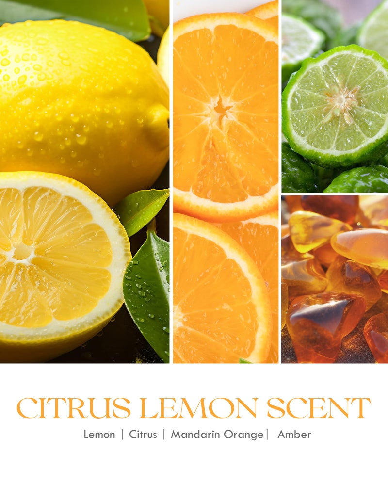 AOOVOO Citrus Lemon Odor Eliminating Highly Fragranced Candle - Eliminates 95% of Pet, Smoke, Food, and Other Smells Quickly, Non Toxic Air Freshing Soy Candle, 9 oz Up to 50 Hours Burn time - Image 5