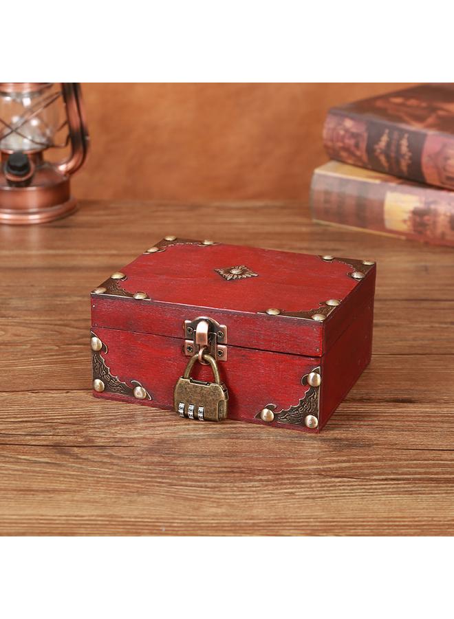 Bluejw Vintage Desktop Wooden Storage Box Antique Jewelry Necklace Jewelry Box Square With Lock Gift Packaging Wooden Box - Image 5
