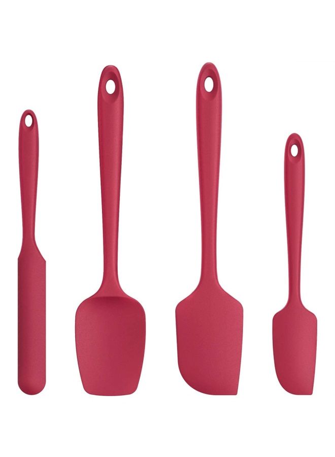 إسكدنيا طقم أدوات طبخ من السيليكون مانعة للالتصاق ومقاومة للحرارة 4 قطع وردي One Size - Image 1