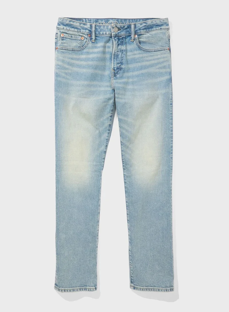 American Eagle Light Wash Straight Fit Jeans