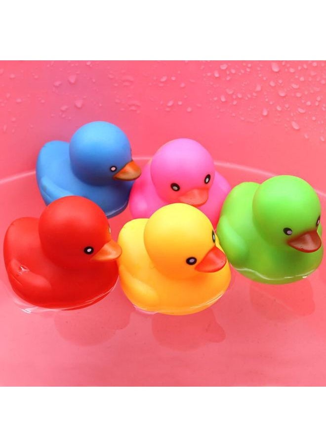 Small Yellow Duck Color Can Be Fixed Vinyl Children's Duck Bath Pinch Called Vocal Toy Duck Net Bag Packaging-Color:Green  - Image 4