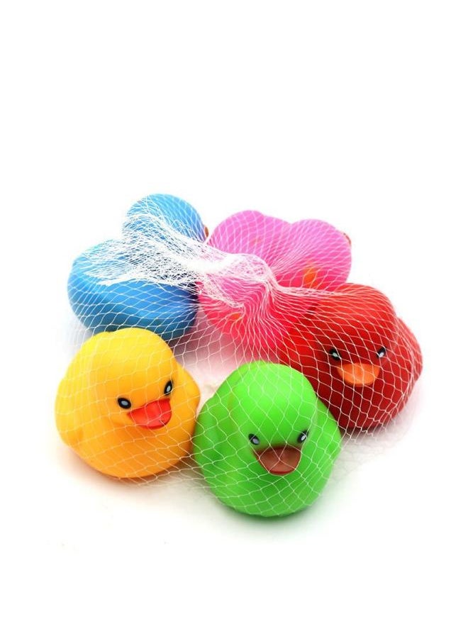 Small Yellow Duck Color Can Be Fixed Vinyl Children's Duck Bath Pinch Called Vocal Toy Duck Net Bag Packaging-Color:Green  - Image 5