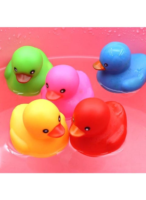 Small Yellow Duck Color Can Be Fixed Vinyl Children's Duck Bath Pinch Called Vocal Toy Duck Net Bag Packaging-Color:Green