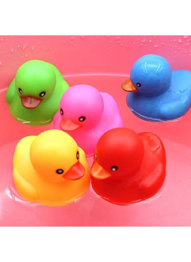 Small Yellow Duck Color Can Be Fixed Vinyl Children's Duck Bath Pinch Called Vocal Toy Duck Net Bag Packaging-Color:Green  - Image 1