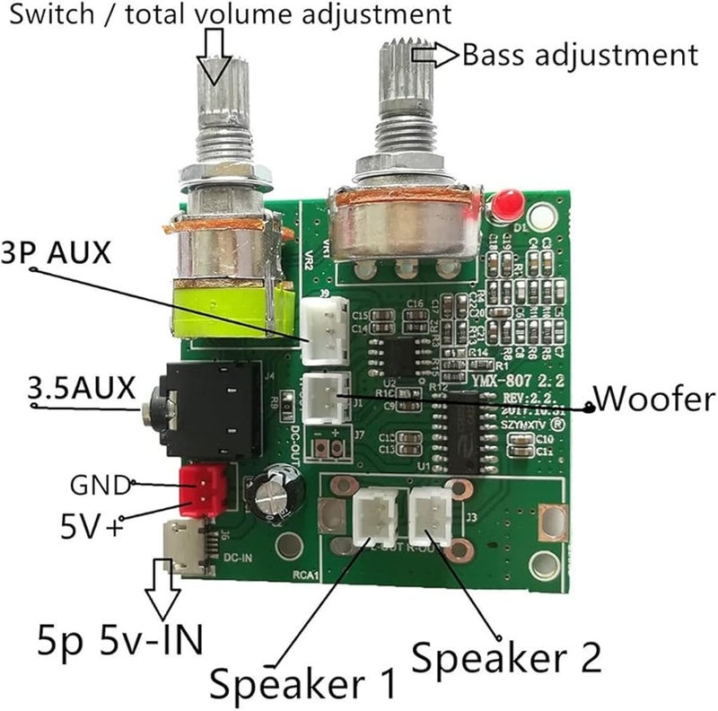 2 1 Channel 5V 20W Multi Function Audio Power Amplifier Board - Image 3