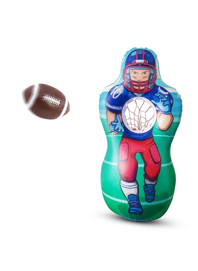KOVOT Inflatable Football Target Set Inflates To 5 Feet Tall Soft Mini Toss Foot Ball Included  - Image 2