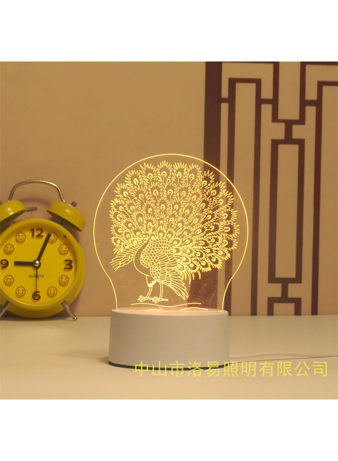 الأزرق جي دبليو إضاءة ليلية ثلاثية الأبعاد إبداعية ، جو أوكريليك ، هدية بجانب السرير ، ضوء الغلاف الجوي ، هدية ، مصباح مكتب DIY - Image 1