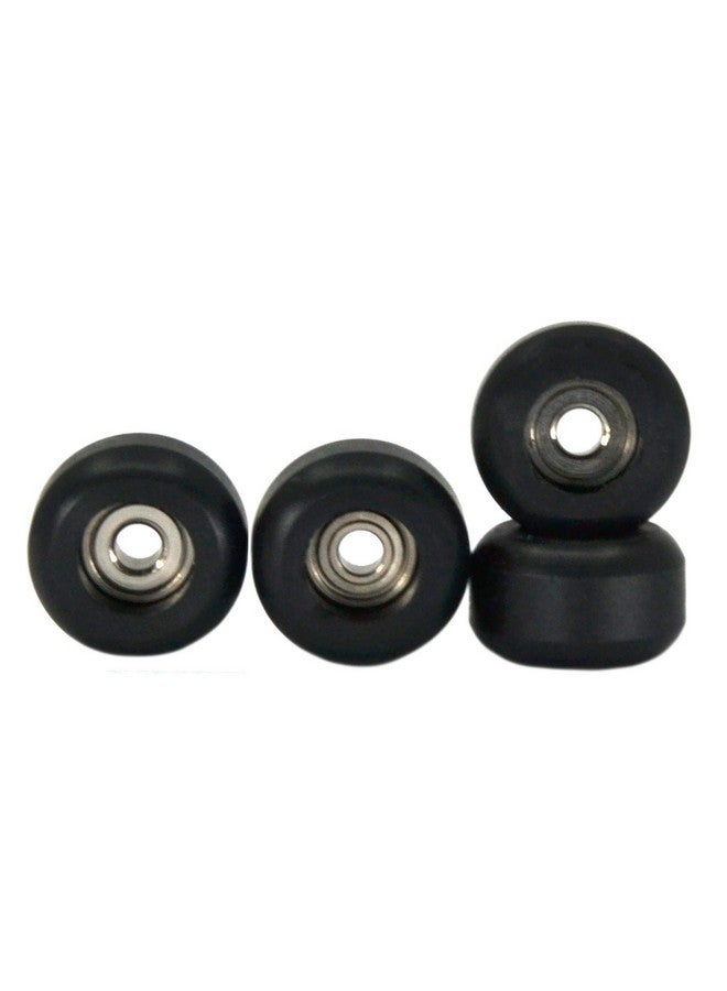Teak Tuning CNC Polyurethane Fingerboard Bearing Wheels, Black - Set of 4 Wheels - Durable Material with a Hard Durometer - Image 1