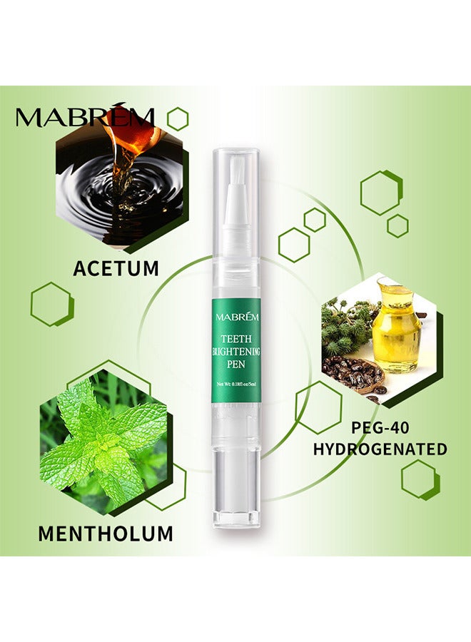 MABREM Teeth Brightening Pen, Teeth Whitening Gel With Applicator, Teeth Whitener, Teeth Stain Remover, Fast Removes Years Of Stains, Effective and Painless Teeth Whitener, Painless, No Sensitivity, Mint - Image 2