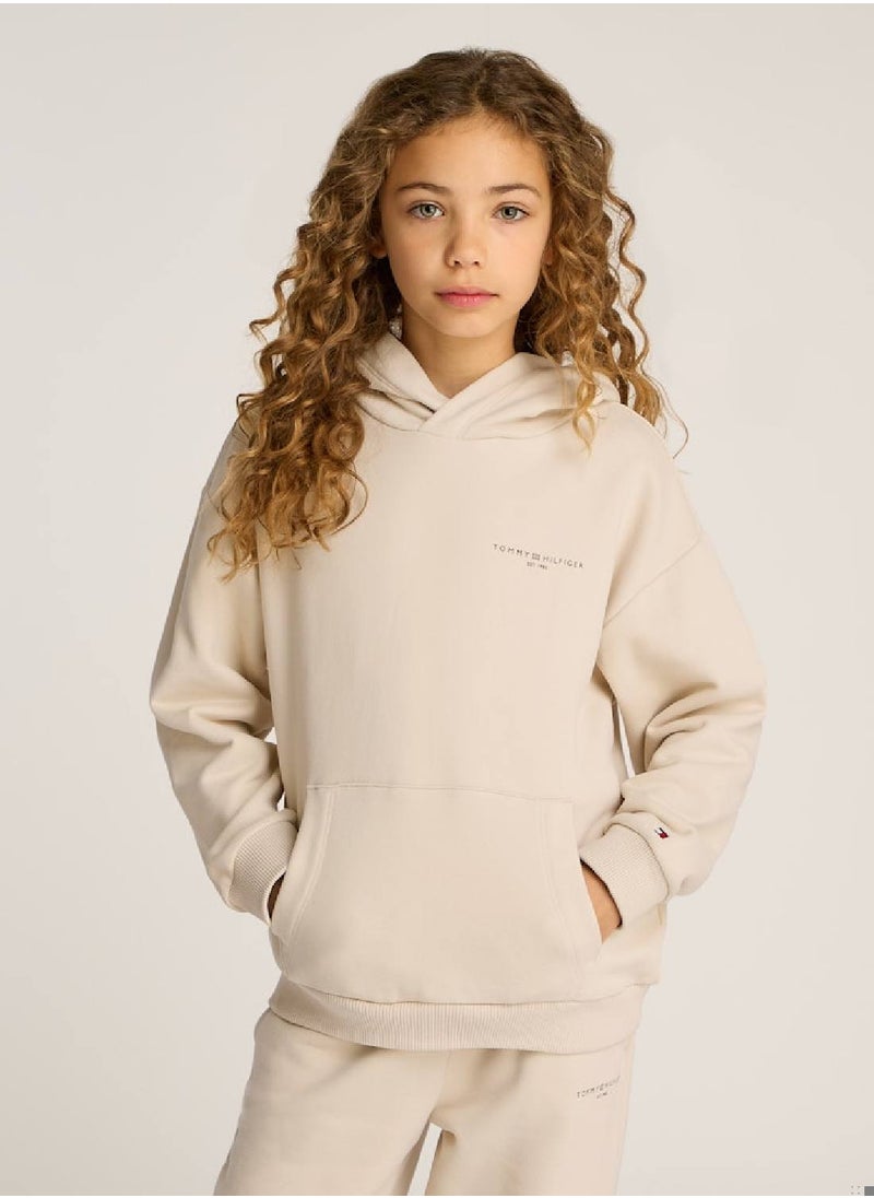 Kids' Signature Tape Logo Hoodie - Cotton, Beige - pzsku/ZDC7EDC74FC3887570037Z/45/_/1733918283/5619c317-1a53-4b7f-8cab-767d4c805c90