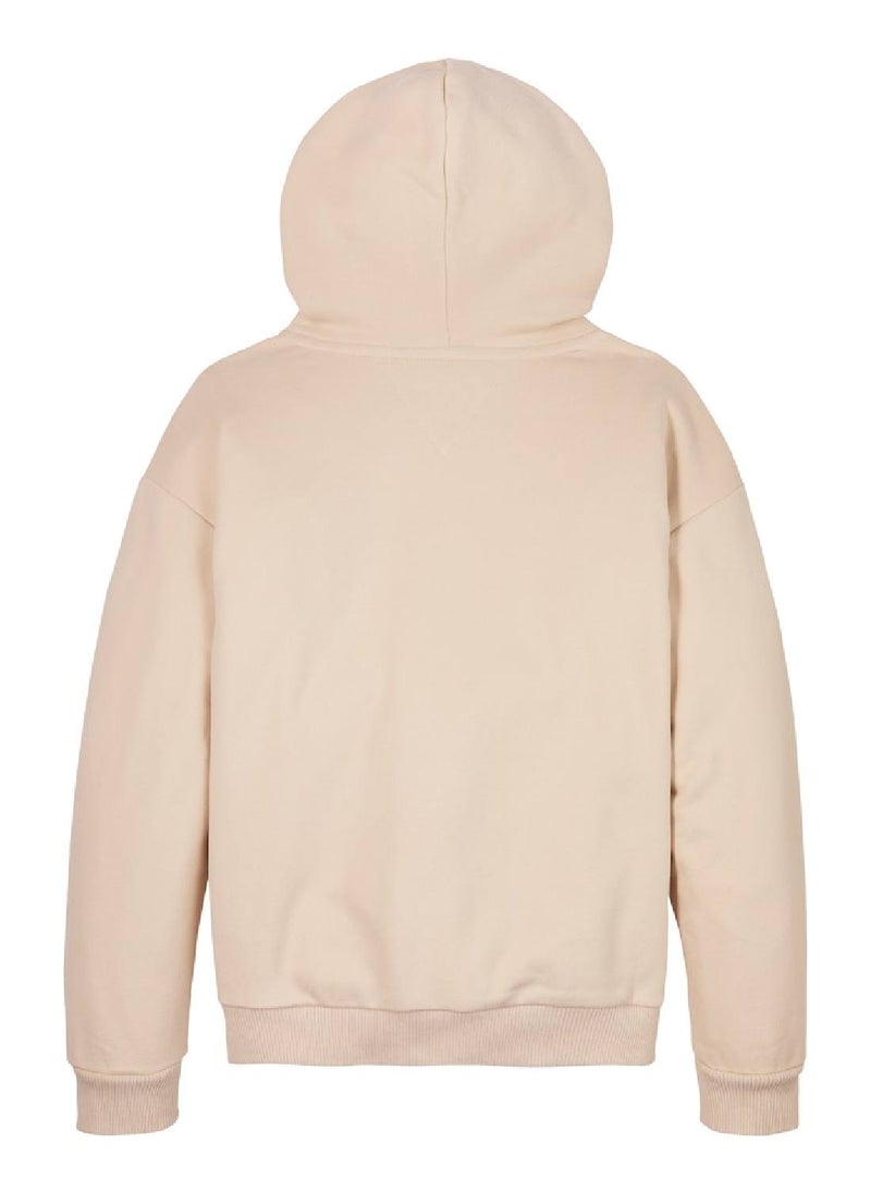 Kids' Signature Tape Logo Hoodie - Cotton, Beige - pzsku/ZDC7EDC74FC3887570037Z/45/_/1733918291/a7f53d0e-e2ec-47ba-a37a-9d70969bc15e
