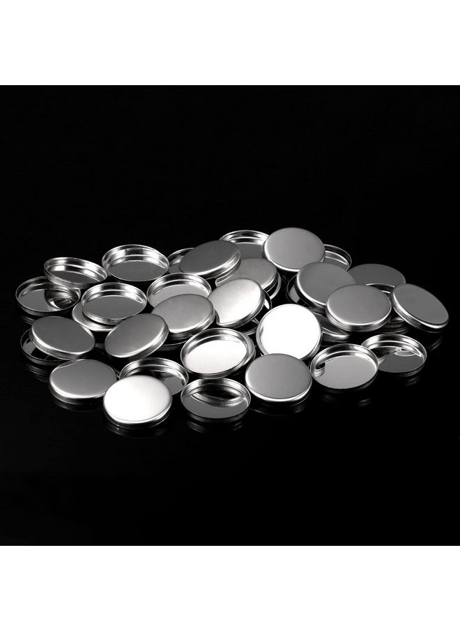 Pangda Pangda 50 Pack Empty Round Metal Tin Palette Pans Cosmetic Eyeshadow Blush Lipstick Organizer Size 26 mm for Magnets Cosmetic Palettes  - Image 5