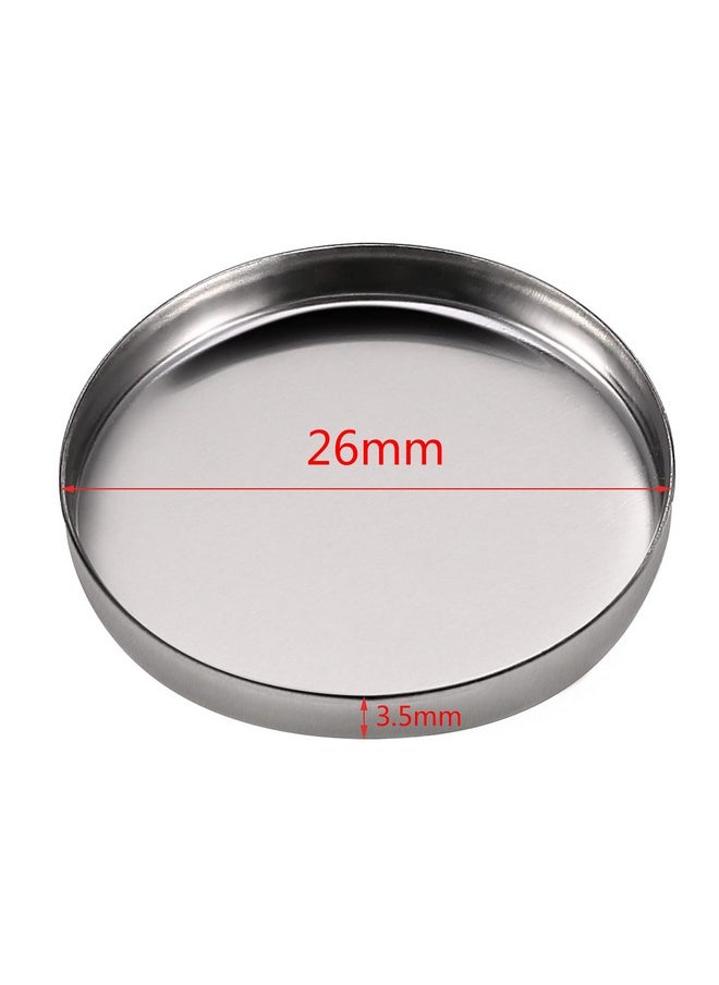 Pangda Pangda 50 Pack Empty Round Metal Tin Palette Pans Cosmetic Eyeshadow Blush Lipstick Organizer Size 26 mm for Magnets Cosmetic Palettes  - Image 2
