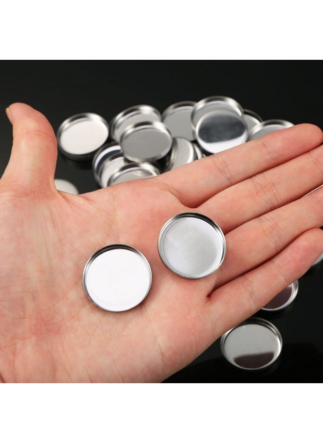 Pangda Pangda 50 Pack Empty Round Metal Tin Palette Pans Cosmetic Eyeshadow Blush Lipstick Organizer Size 26 mm for Magnets Cosmetic Palettes  - Image 4