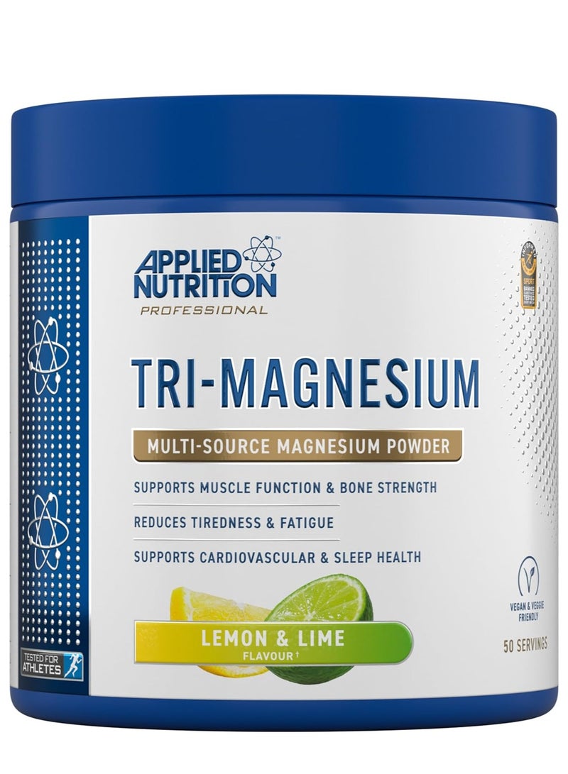 Applied Nutrition Tri-Magnesium Powder 200g – Lemon & Lime  Flavor – Supports Muscle Function, Bone Strength & Better Sleep - Image 1