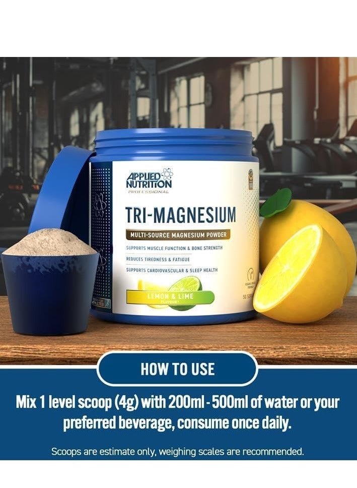 Applied Nutrition Tri-Magnesium Powder 200g – Lemon & Lime  Flavor – Supports Muscle Function, Bone Strength & Better Sleep - Image 2
