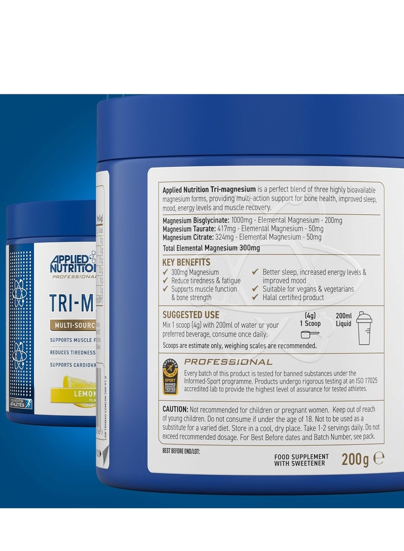 Applied Nutrition Tri-Magnesium Powder 200g – Lemon & Lime  Flavor – Supports Muscle Function, Bone Strength & Better Sleep - Image 4