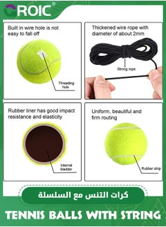 GROIC 4 Packs Tennis Training Ball with String, Tennis Trainer Balls Self Practice Trainer Tool, Tennis Ball Training Equipment for Tennis Trainer Practice Exercise Outdoor & Indoor  - Image 2