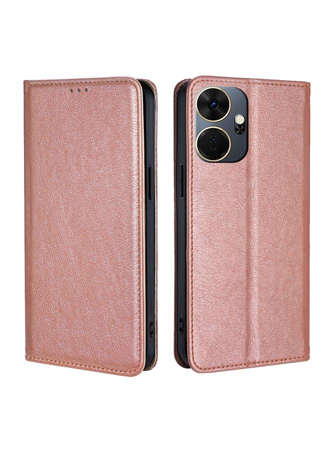 Green Tiger For Itel P55+ 4G Gloss Oil Solid Color Magnetic Leather Phone Case(Rose Gold)