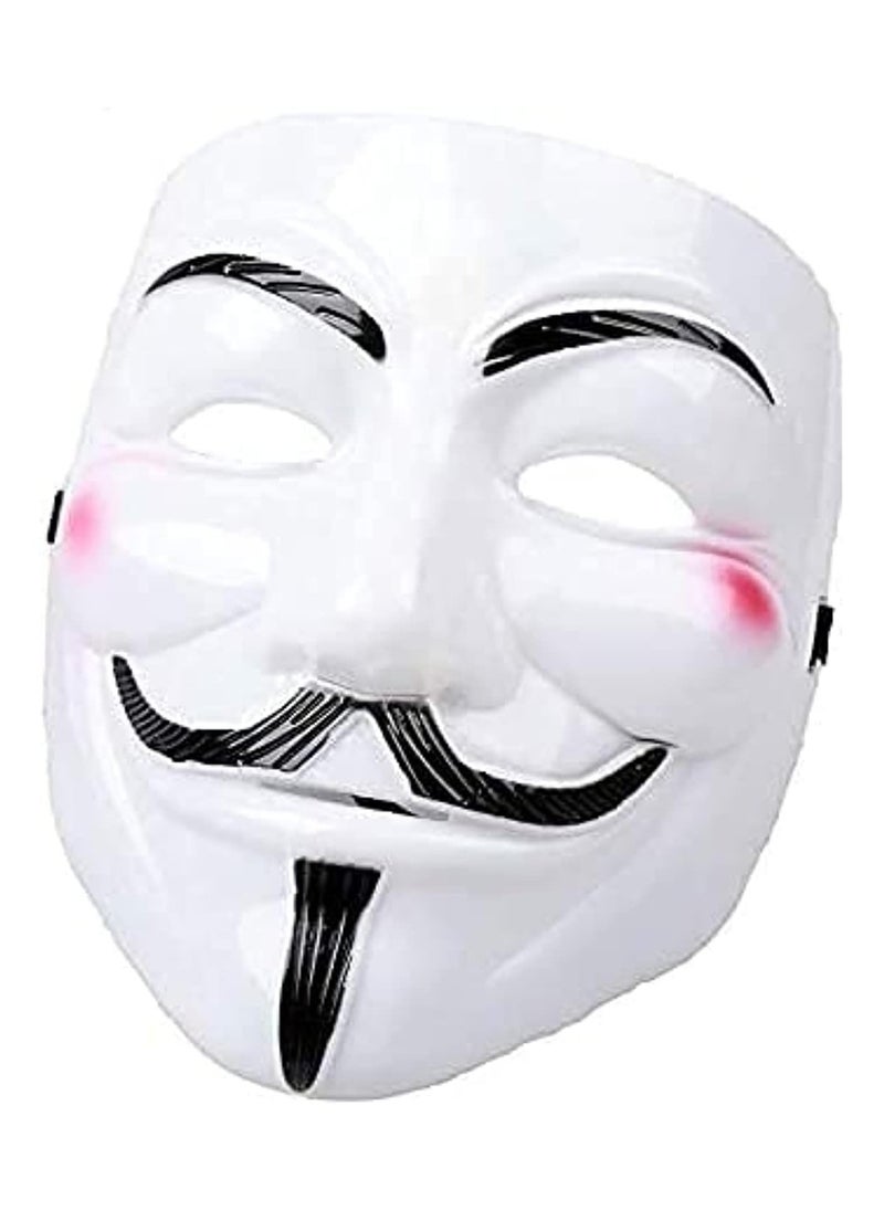 Vendetta Fox Face Mask White Fox Face Mask V4 Vendetta Halloween Masquerade Costume Mask Pack of 1  - Image 1