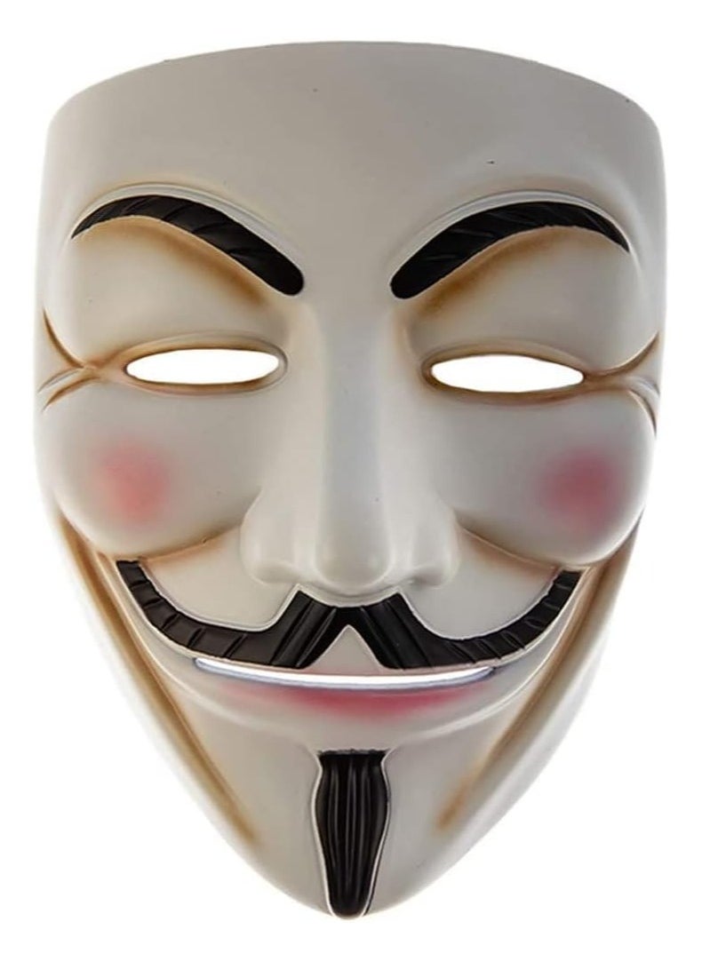 Vendetta Fox Face Mask White Fox Face Mask V4 Vendetta Halloween Masquerade Costume Mask Pack of 1  - Image 2