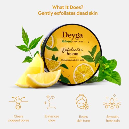 Deyga Face & Body Exfoliator for Removing Dead Skin Cells | Gentle Scrub for Smooth, Radiant & Clear Skin | Suitable for All Skin Types - 50g - Image 2