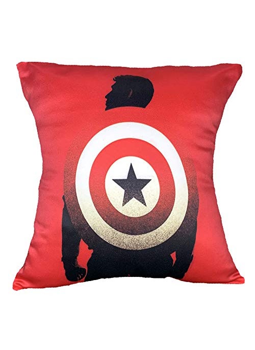MONK MATTERS MONK MATTERS Captain America Shield Printed Cushion Cover Combo Size 12x12 Inches30x30cms Micro Satin Fabric Pack of 2 Cushion Covers with Fillers Multi Color  - Image 3