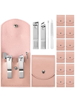 Geosar 12 Sets Manicure Set Nail Clippers Pedicure Kit Stainless Steel Professional Pedicure Set Grooming Kits Nail Care Tools with Luxurious Travel Case for Nail Care(Pink)  - Image 1
