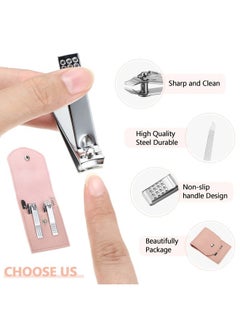 Geosar 12 Sets Manicure Set Nail Clippers Pedicure Kit Stainless Steel Professional Pedicure Set Grooming Kits Nail Care Tools with Luxurious Travel Case for Nail Care(Pink)  - Image 4