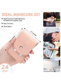 Geosar 12 Sets Manicure Set Nail Clippers Pedicure Kit Stainless Steel Professional Pedicure Set Grooming Kits Nail Care Tools with Luxurious Travel Case for Nail Care(Pink)  - Image 2