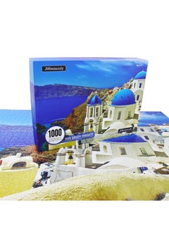 JMbeauuuty Jigsaw Puzzles for Adults 1000 Pieces Puzzles Greece Aegean Sea Santorini Puzzles 27.5 x 19.7 Inch