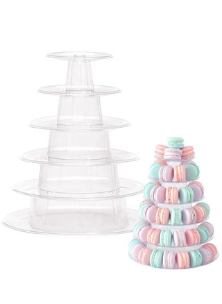 6 Tier Round Plastic Macaron Tower Stand, Macarons Holder, Macaroon Cake Tower Display Stand for Dessert Display, Macaroon Tower Stand Cake Display Tier Round Stand for Wedding, Birthday Party - pzsku/ZDC7F13A44E7DC6AA43E6Z/45/_/1709300970/50b99980-576b-4415-a92b-244638924306