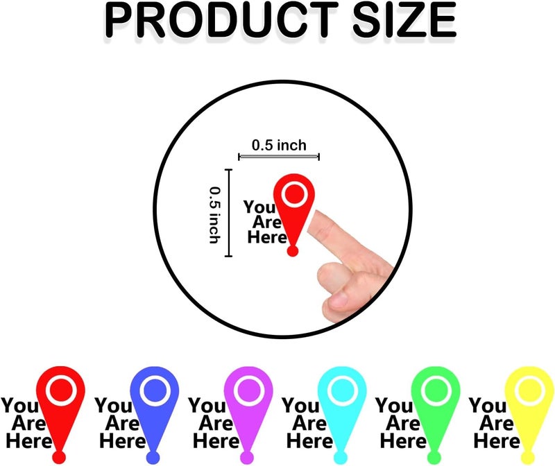 Well Tile 60 Pcs You are Here Vinyl Stickers 1/2 x 1/2 Inch - You are Here Map Pointer Stickers You are Here Address Labels for Home Office Traveling - Image 2
