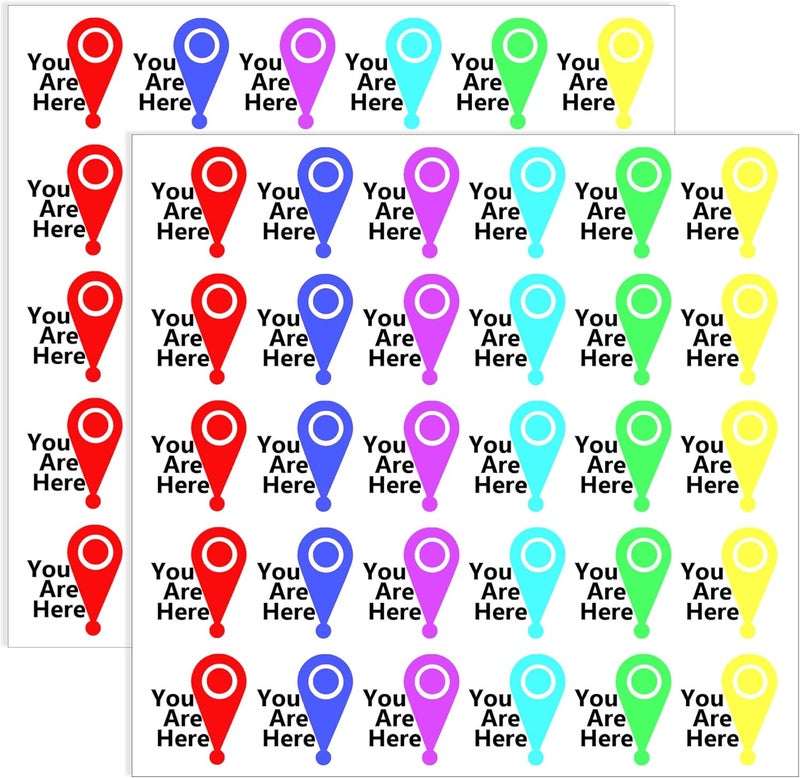 Well Tile 60 Pcs You are Here Vinyl Stickers 1/2 x 1/2 Inch - You are Here Map Pointer Stickers You are Here Address Labels for Home Office Traveling - Image 1