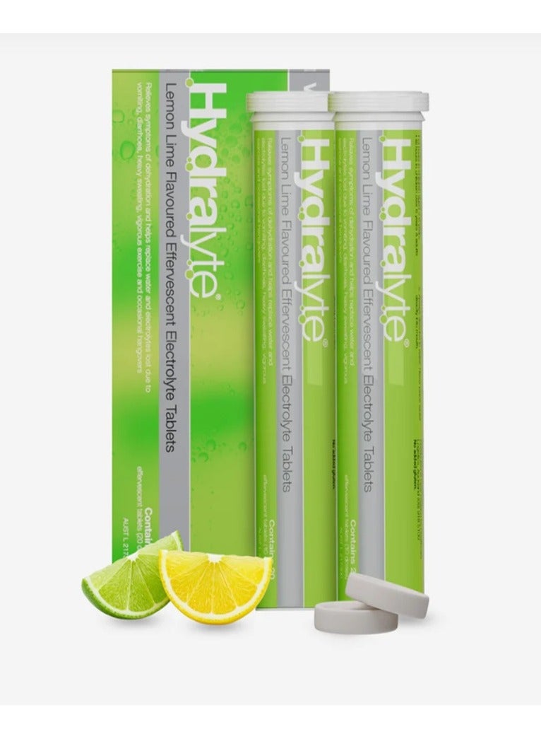 Hydralyte Twin Pack Electrolyte Effervescent Lemon Lime Flavoured 40-Tablets - Image 2