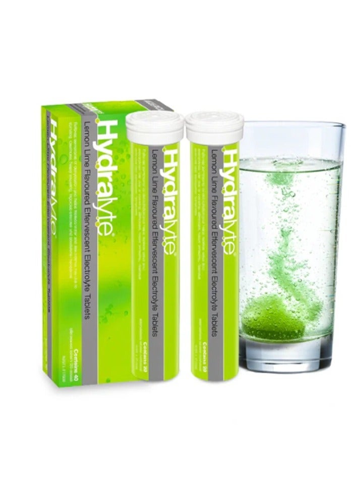 Hydralyte Twin Pack Electrolyte Effervescent Lemon Lime Flavoured 40-Tablets - Image 3