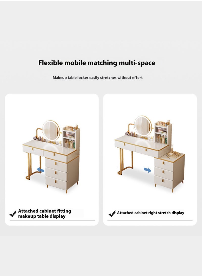 Modern Minimalist Dressing Table with LED Makeup Mirror and 3 Drawers for Storage 100*40*120CM