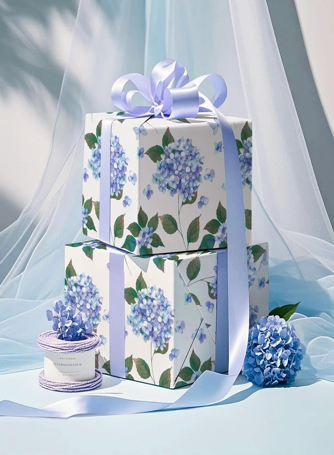 WRAPAHOLIC Kraft Hydrangea Floral Wrapping Paper Roll - Mini Roll - 17 Inch x 16.5 Feet - Hydrangea Flower Wrapping Paper for Wedding, Birthday, Bridal Shower, Tea Party - Image 5