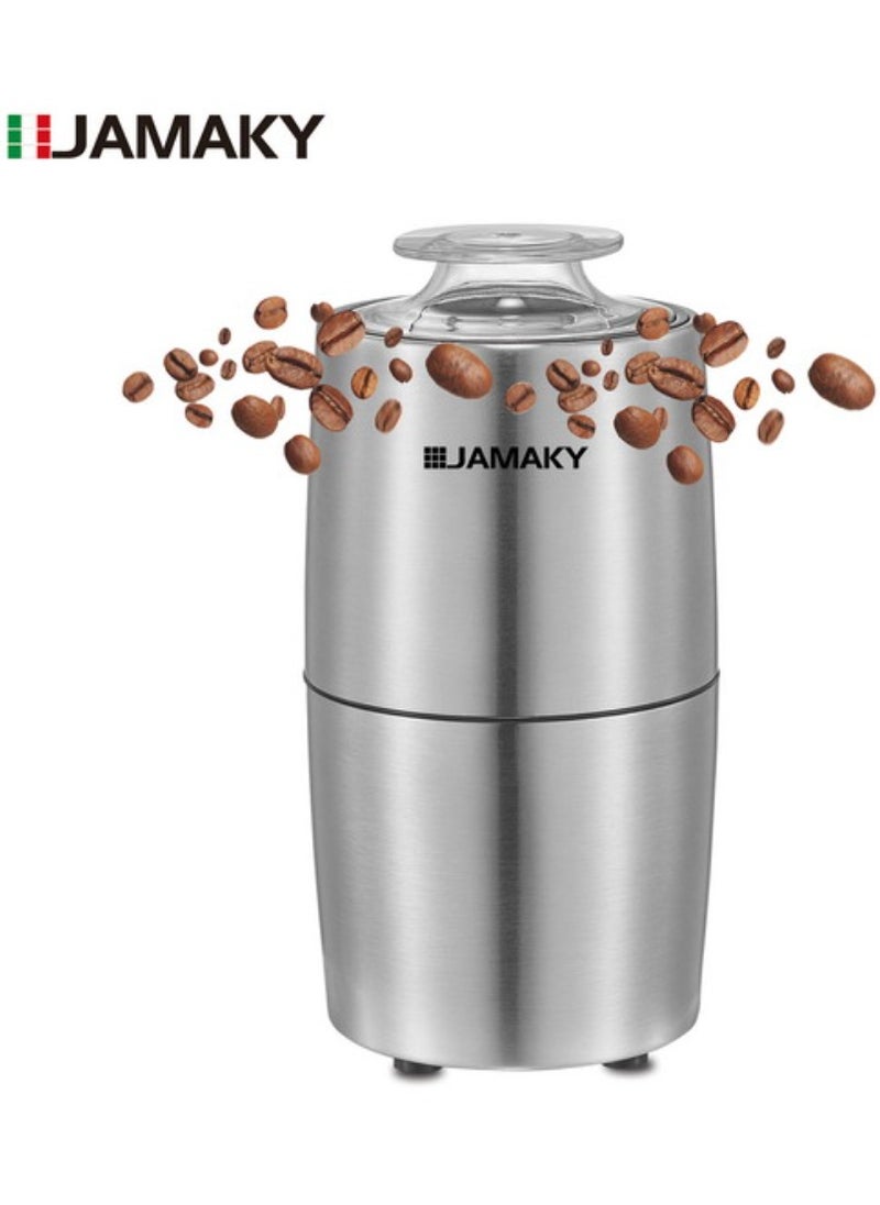 جامايكا مطحنة قهوة جاماكي، 300 واط، 100 جرام، فضي، JMK9002  - Image 1