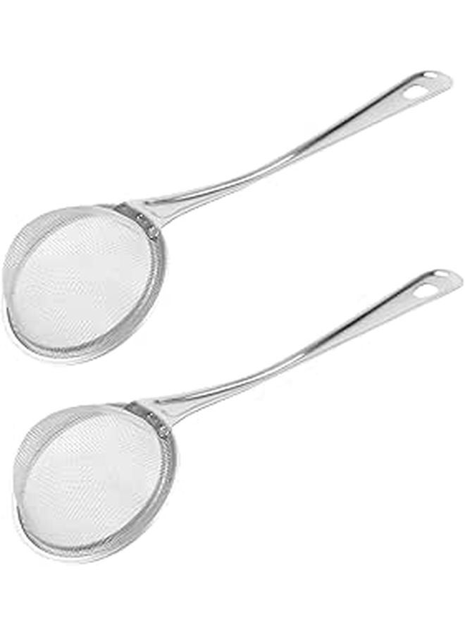 Stainless Steel Extra Fine Mesh Flour Sieve 2 Pieces Baking Kitchen Strainer - Image 1