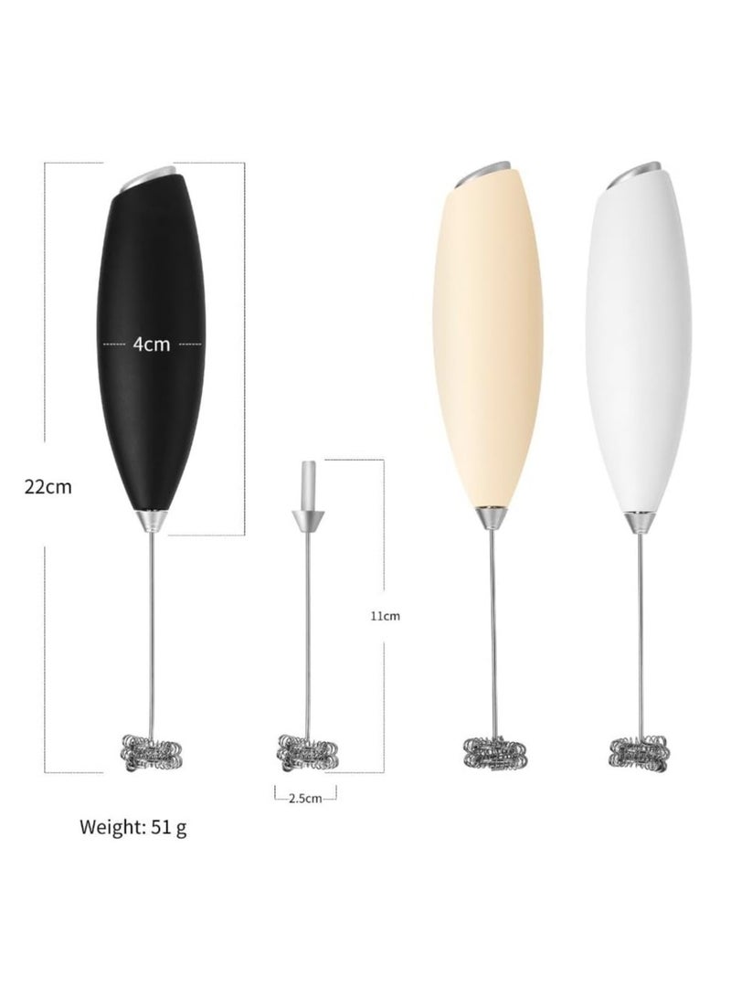 Milk Frother, Handheld Blender, Baking Cake Egg Cream Food Mixer for Coffee, Smoothie, Bulletproof, Matcha (Black) - Image 2