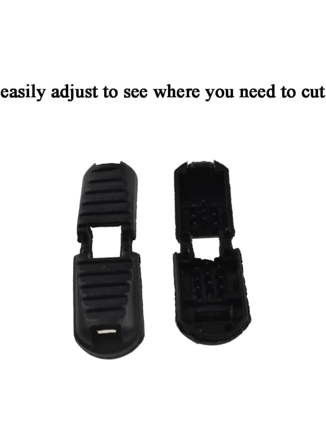 Lace End Clips Zipper Pull Tabs Cord Fixer Buckle Stopper Lanyard Lock Fastener Button Neat Teeth Tight Hold Smooth Thread for Shoe Shock Paracord Back Black Plastic 30PCS  - Image 3