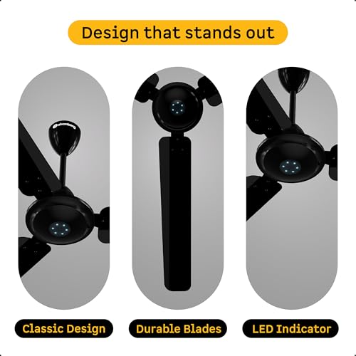 atomberg Ikano 1400mm BLDC Ceiling Fan with Remote | BEE 5 star | High Air Delivery | LED Speed Indicator | Low Noise | Timeless Design with Power Saving | 3 Year Warranty | Gloss Black - Image 2